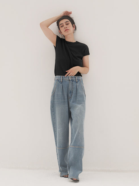 SHORT SLEEVE RIB TEE / Y241-81020-5